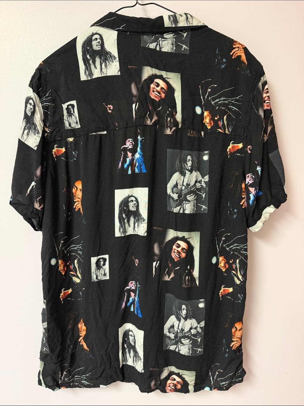 Divided Black Bob Marley Graphic Short-Sleeve Button-Up Shirt - Picture 2 of 6